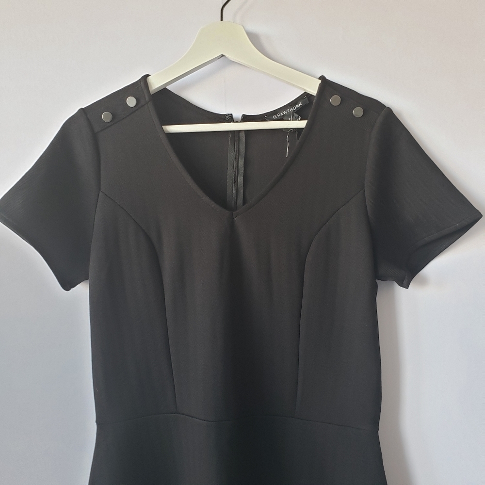 41 Hawthorn Stitch Fix Button Detail Black Dress View 3